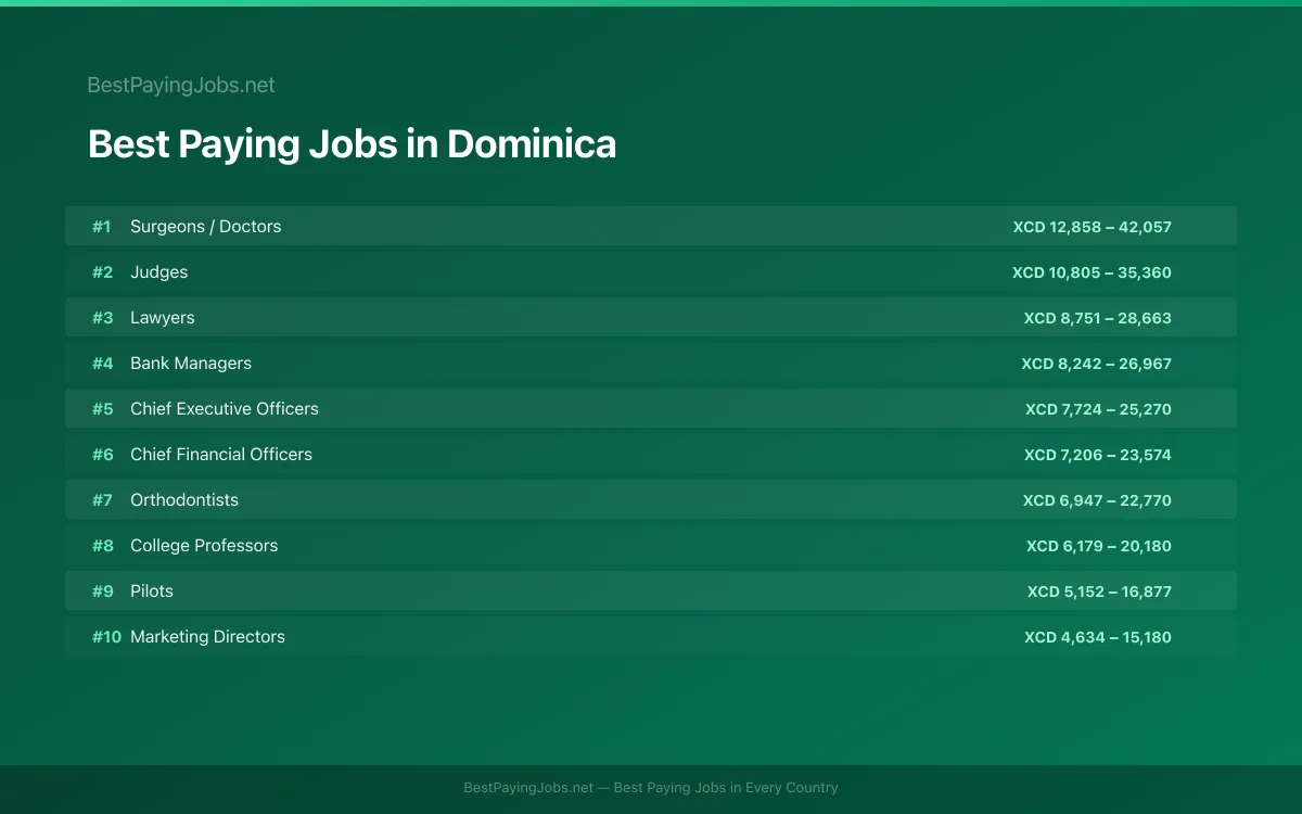 Best paying jobs in Dominica — top careers and salaries