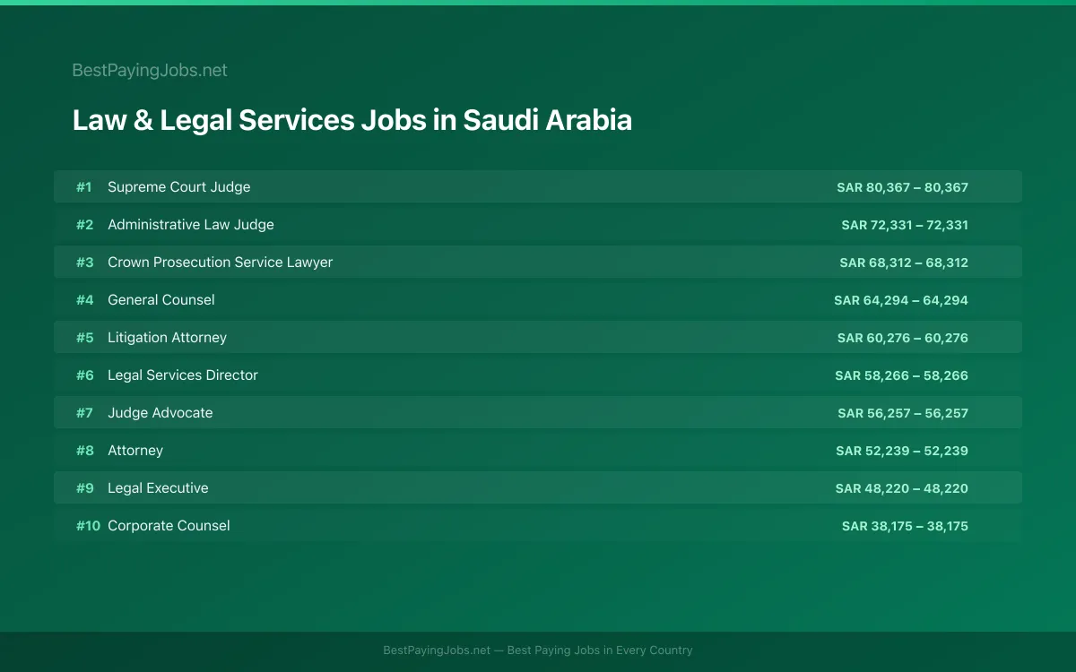 Highest paying Law & Legal Services jobs in Saudi Arabia