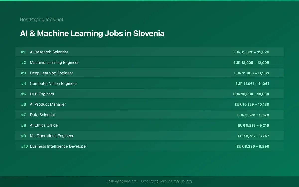 Highest paying AI & Machine Learning jobs in Slovenia